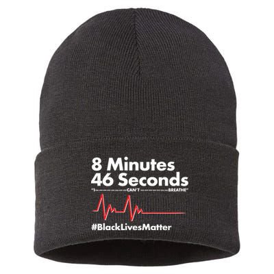 8 Mintues 46 Seconds I Can't Breathe #BLM Sustainable Knit Beanie