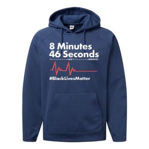 8 Mintues 46 Seconds I Can't Breathe #BLM Performance Fleece Hoodie