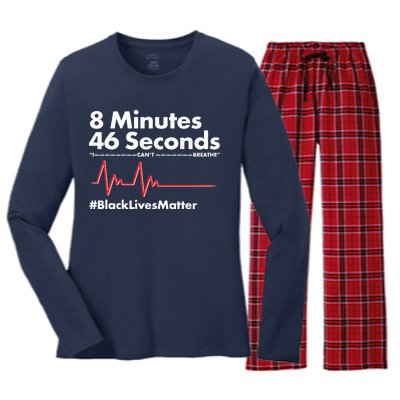 8 Mintues 46 Seconds I Can't Breathe #BLM Women's Long Sleeve Flannel Pajama Set 