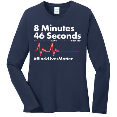 8 Mintues 46 Seconds I Can't Breathe #BLM Ladies Long Sleeve Shirt