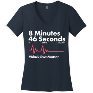 8 Mintues 46 Seconds I Can't Breathe #BLM Women's V-Neck T-Shirt