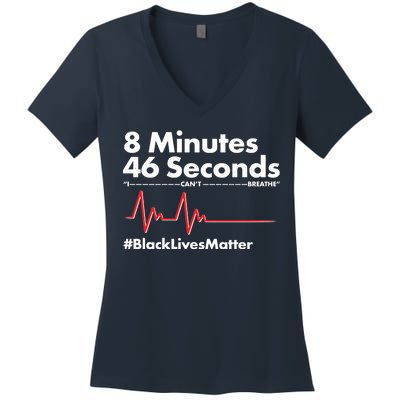 8 Mintues 46 Seconds I Can't Breathe #BLM Women's V-Neck T-Shirt