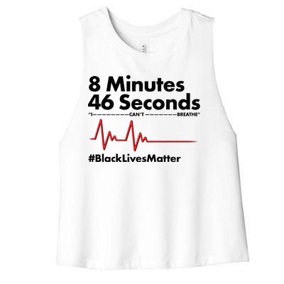 8 Mintues 46 Seconds I Can't Breathe #BLM Women's Racerback Cropped Tank