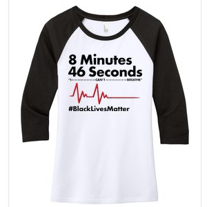 8 Mintues 46 Seconds I Can't Breathe #BLM Women's Tri-Blend 3/4-Sleeve Raglan Shirt