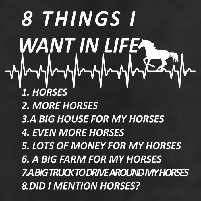 8 Things I Want In Life Horses Funny Cool Comfort Performance Bucket Hat