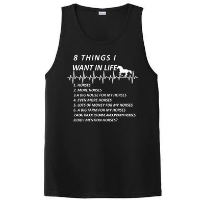 8 Things I Want In Life Horses Funny PosiCharge Competitor Tank