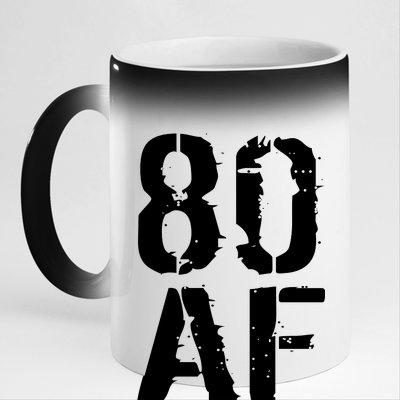 80 AF 80th Birthday 11oz Black Color Changing Mug