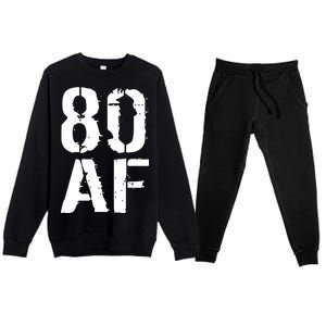 80 AF 80th Birthday Premium Crewneck Sweatsuit Set