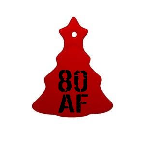 80 AF 80th Birthday Ceramic Tree Ornament