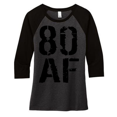 80 AF 80th Birthday Women's Tri-Blend 3/4-Sleeve Raglan Shirt