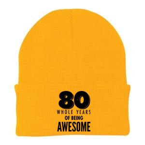 80 Whole Years Of Being Awesome Birthday Knit Cap Winter Beanie