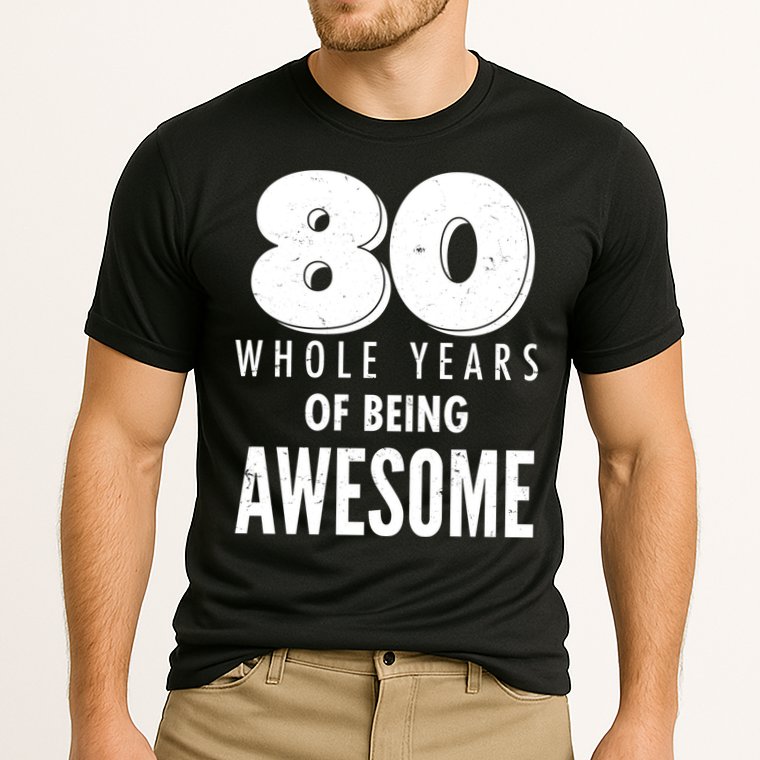 80 Whole Years Of Being Awesome Birthday Cooling Performance Crew T-Shirt