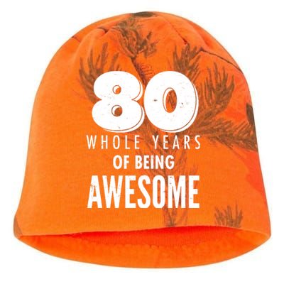 80 Whole Years Of Being Awesome Birthday Kati - Camo Knit Beanie