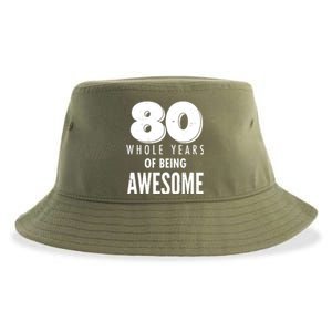 80 Whole Years Of Being Awesome Birthday Sustainable Bucket Hat