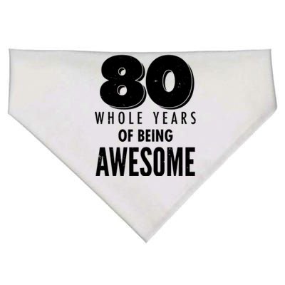 80 Whole Years Of Being Awesome Birthday USA-Made Doggie Bandana