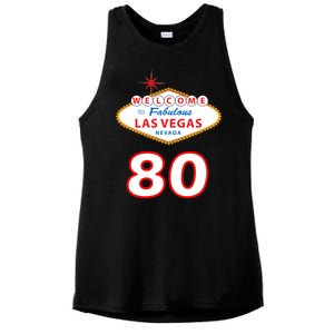 80 Years Old In Vegas - 80th Birthday Ladies PosiCharge Tri-Blend Wicking Tank