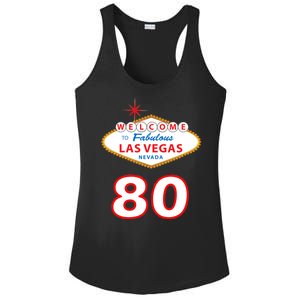 80 Years Old In Vegas - 80th Birthday Ladies PosiCharge Competitor Racerback Tank