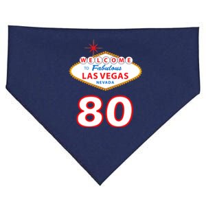 80 Years Old In Vegas - 80th Birthday USA-Made Doggie Bandana