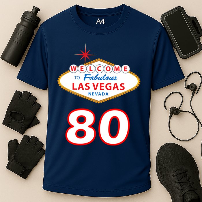 80 Years Old In Vegas - 80th Birthday Cooling Performance Crew T-Shirt