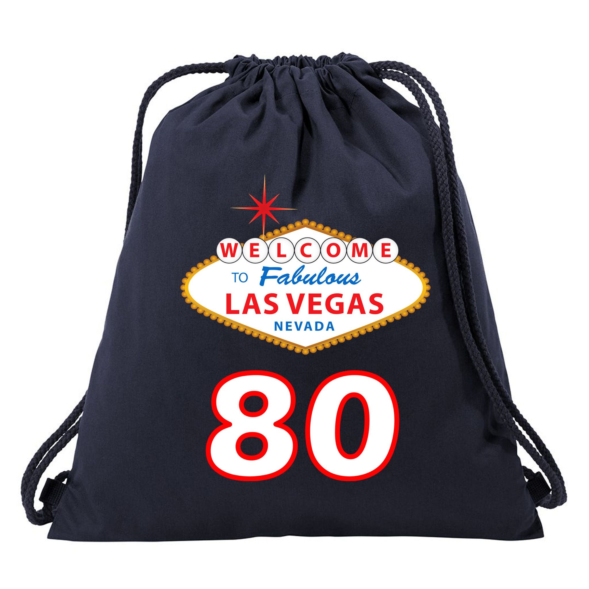 80 Years Old In Vegas - 80th Birthday Drawstring Bag