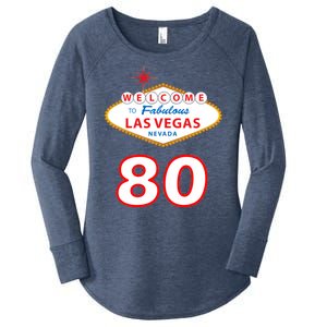 80 Years Old In Vegas - 80th Birthday Women's Perfect Tri Tunic Long Sleeve Shirt