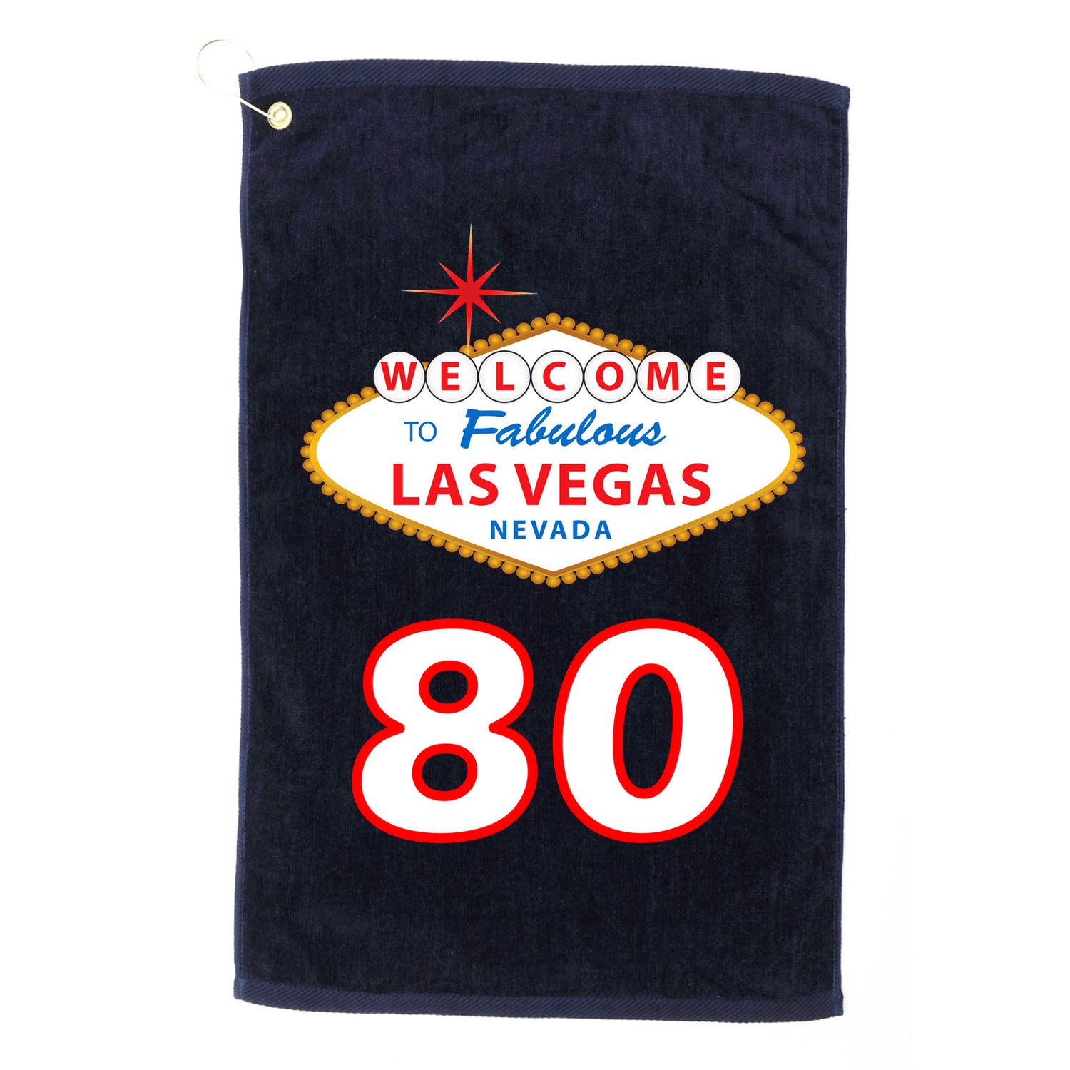 80 Years Old In Vegas - 80th Birthday Golf Towel