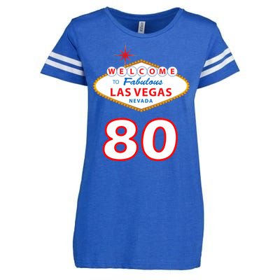 80 Years Old In Vegas - 80th Birthday Enza Ladies Jersey Football T-Shirt