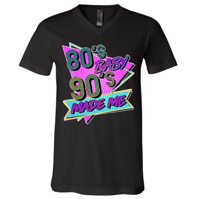 80's Baby 90's Made Me V-Neck T-Shirt