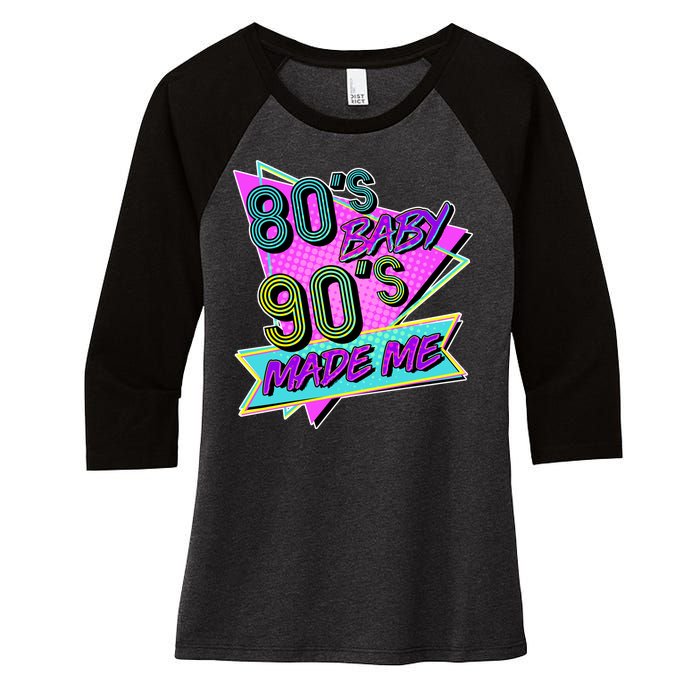 80's Baby 90's Made Me Women's Tri-Blend 3/4-Sleeve Raglan Shirt