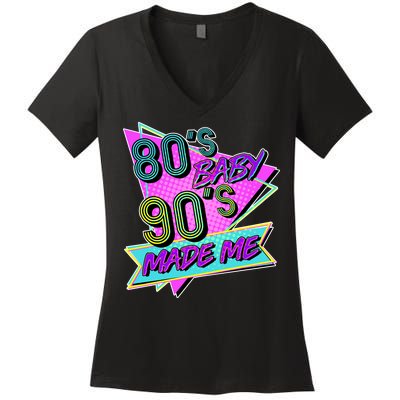 80's Baby 90's Made Me Women's V-Neck T-Shirt