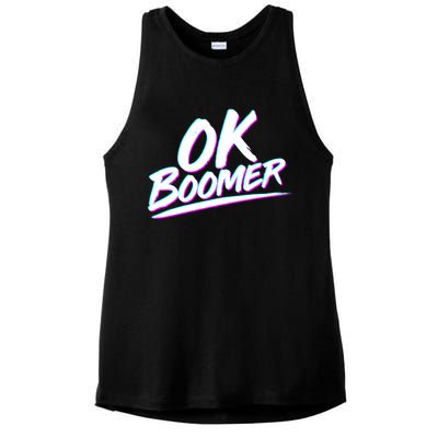 80's Retro Ok Boomer Ladies PosiCharge Tri-Blend Wicking Tank