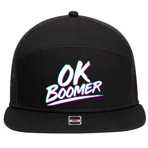 80's Retro Ok Boomer 7 Panel Mesh Trucker Snapback Hat