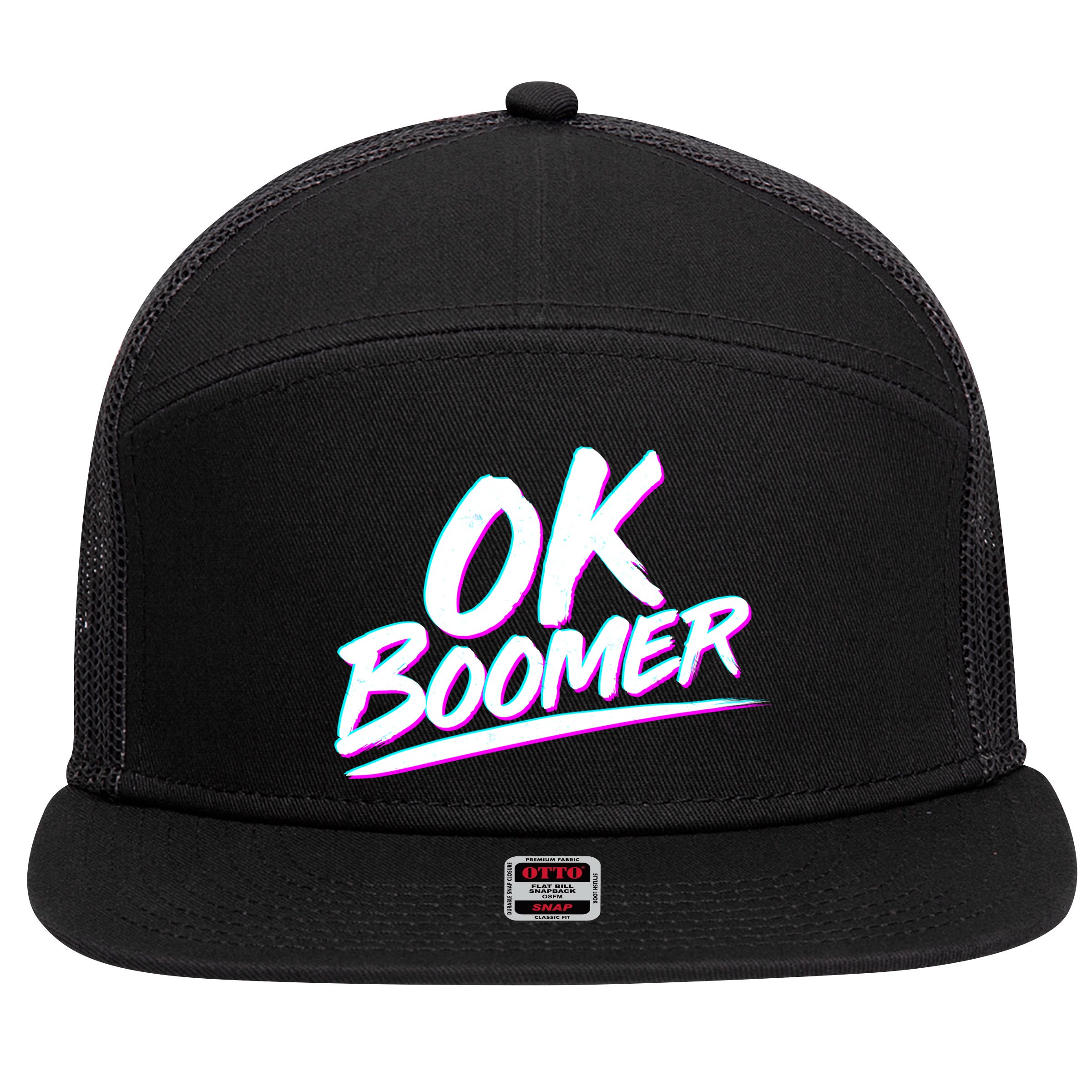 80's Retro Ok Boomer 7 Panel Mesh Trucker Snapback Hat