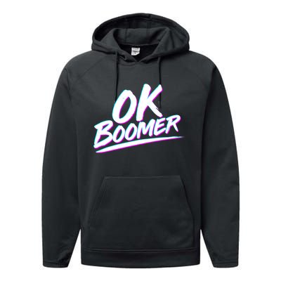 80's Retro Ok Boomer Performance Fleece Hoodie