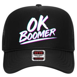 80's Retro Ok Boomer High Crown Mesh Back Trucker Hat