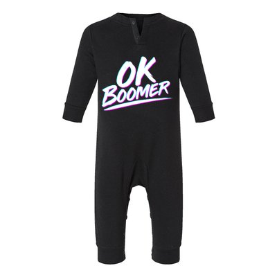 80's Retro Ok Boomer Infant Fleece One Piece