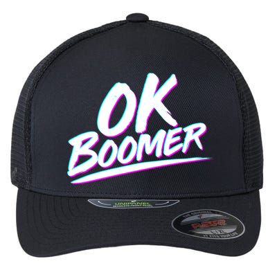 80's Retro Ok Boomer Flexfit Unipanel Trucker Cap