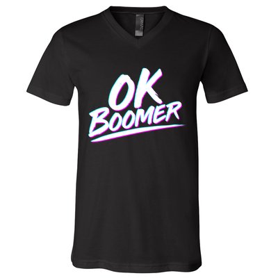 80's Retro Ok Boomer V-Neck T-Shirt