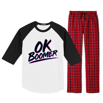 80's Retro Ok Boomer Raglan Sleeve Pajama Set