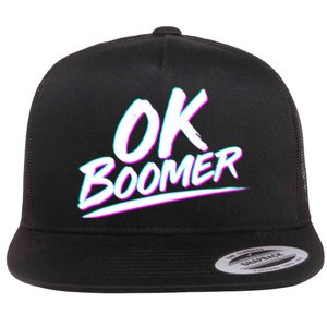 80's Retro Ok Boomer Flat Bill Trucker Hat