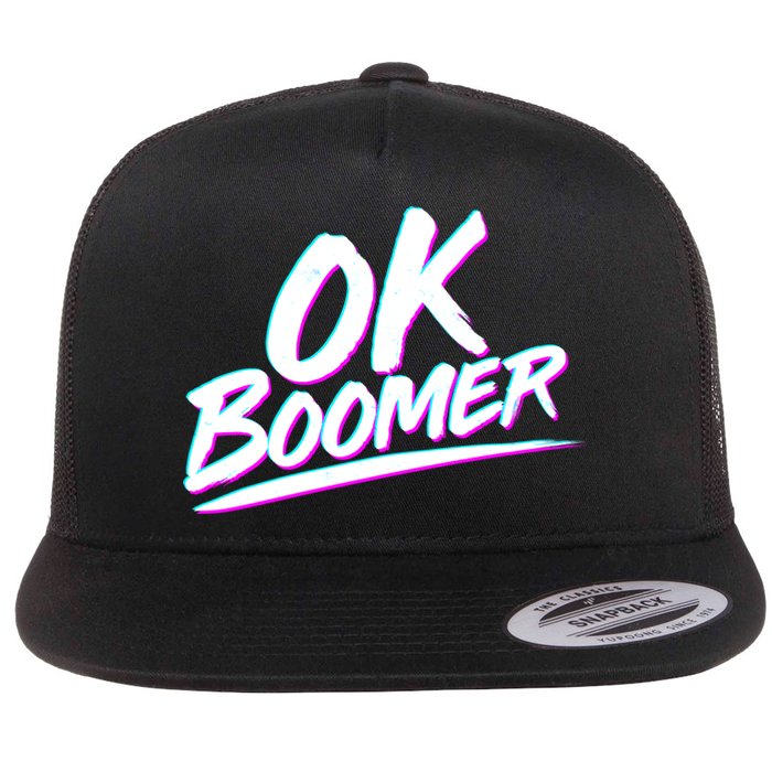 80's Retro Ok Boomer Flat Bill Trucker Hat