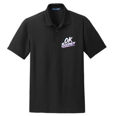 80's Retro Ok Boomer Dry Zone Grid Polo