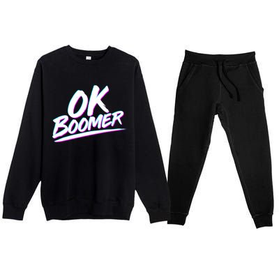 80's Retro Ok Boomer Premium Crewneck Sweatsuit Set