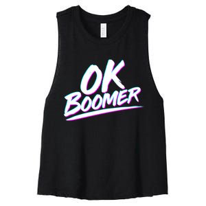 80's Retro Ok Boomer Women's Racerback Cropped Tank