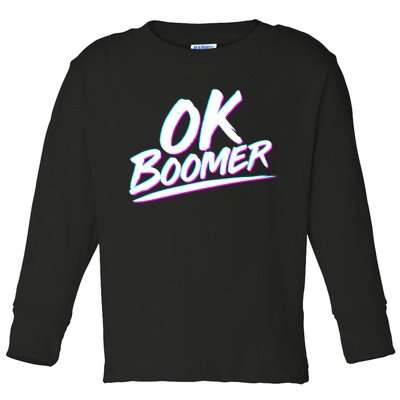 80's Retro Ok Boomer Toddler Long Sleeve Shirt