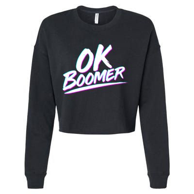 80's Retro Ok Boomer Cropped Pullover Crew