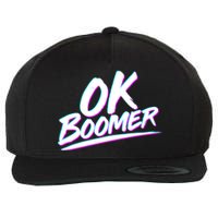 80's Retro Ok Boomer Wool Snapback Cap