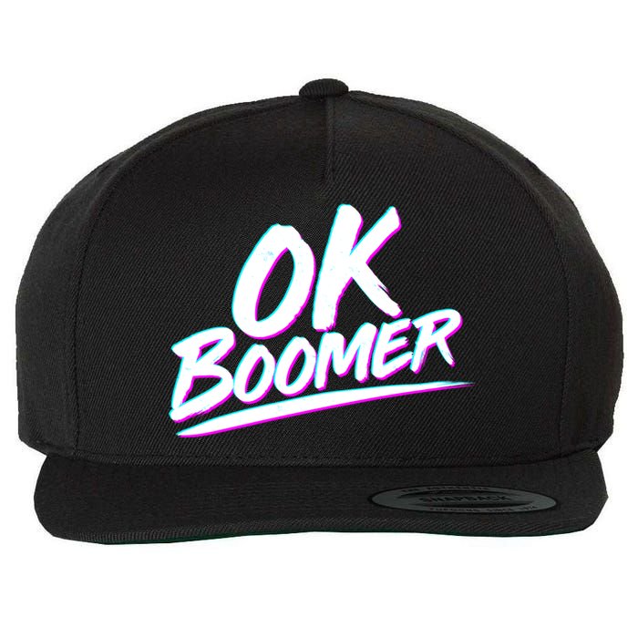 80's Retro Ok Boomer Wool Snapback Cap