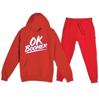 80's Retro Ok Boomer Premium Hooded Sweatsuit Set