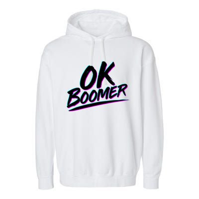 80's Retro Ok Boomer Garment-Dyed Fleece Hoodie